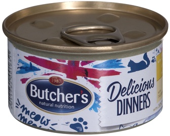 Влажный корм для кошек Butchers Delicious Dinners, курица/индюшатина, 0.085 кг