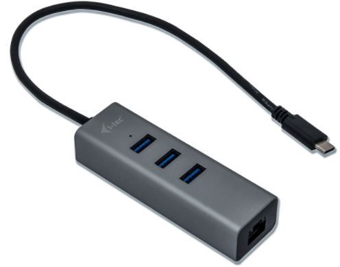 USB-разветвитель (USB-hub) i-tec USB-C Metal 3-Port HUB with Gigabit Ethernet Adapter LED