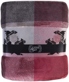 Home4you Plaid/Blanket Sherpa 130x160cm Red-Gray 75455