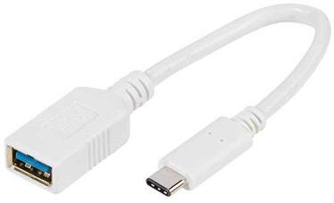 Провод Vivanco USB Type-C to USB 3.0 USB Type-C male, USB 3.0 A female, 0.1 м, белый