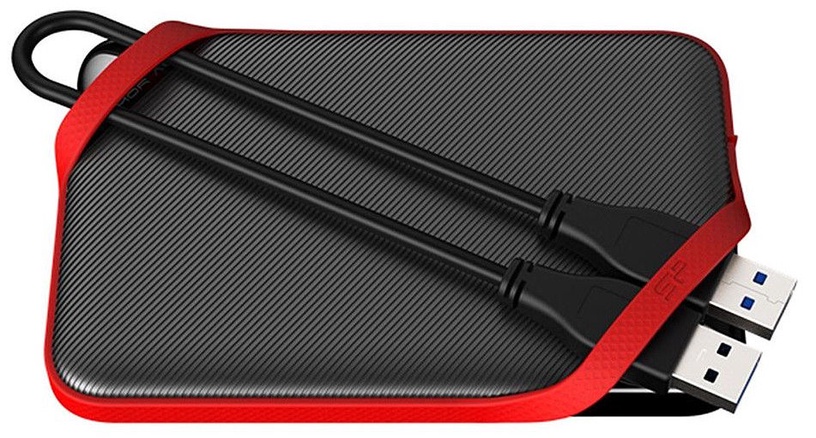 Kietasis diskas Silicon Power Armor A62, HDD, 1 TB, juoda/raudona