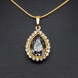 Diamond Sky Pendant Celestial Drop Black Patina With Swarovski Crystals