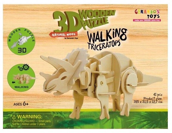 3D puzle Gerardos Toys Walking Triceratops