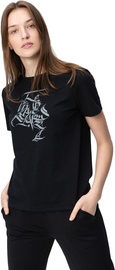 Audimas Womens Short Sleeve Tee Black Gray Printed L