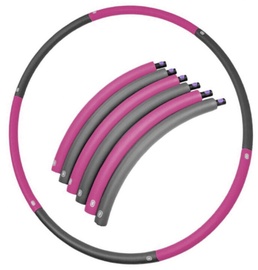 Hula hoop vingrošanas riņķi SportVida foldable, 900 mm, 0.7 kg, pelēka/violeta