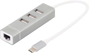 Digitus USB Type-C 3-Port HUB + Fast Ethernet LAN DA-70253