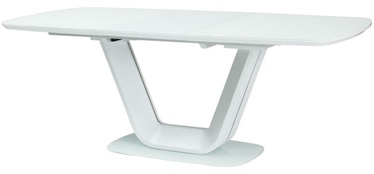 Pusdienu galds Signal Meble Modern Armani, balta, 1600x1600x900mm