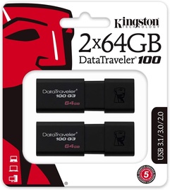 Kingston DataTraveler 100 G3 64GB Pack of 2