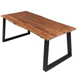 Pusdienu galds VLX Solid Acacia Wood 325295, brūna, 1700 mm x 900 mm x 750 mm