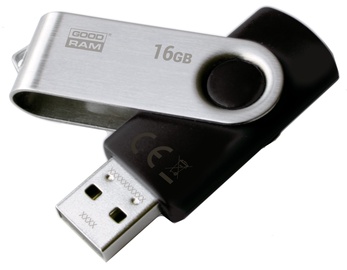 USB atmintinė Goodram Twister UTS2, juoda, 16 GB