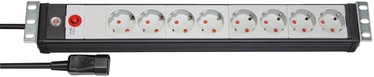 Brennenstuhl Premium-Line 19" Extension Socket 8-way Black/Gray 3m
