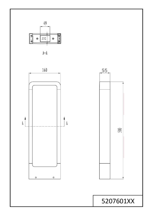 Светильник Trio Reno 520760142, 5Вт, LED, IP54, aнтрацит