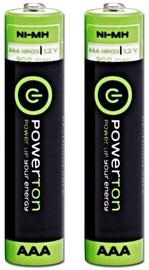 Аккумуляторные батарейки Powerton, AAA, 900 мАч, 2 шт.