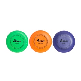Lidojošais šķīvis Atom 303361, zaļa/oranža/violeta