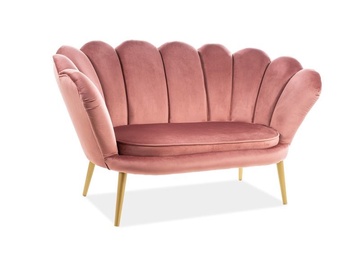 Signal Meble Magnolia 2 Velvet Sofa Antique Pink/Gold