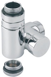 Carlo Poletti Corner Combi Radiator Valve 1/2 90 Chrome Left