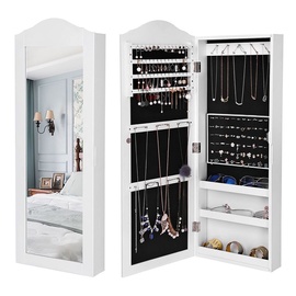 Songmics Jewelry Armoire Mirror White