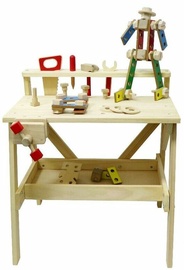 Rotaļu meistara instrumenta komplekts Malowany Las Mechanic Workshop With Tools And Blocks