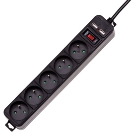 Akyga Surge Protector 5-Outlet 1.5m Black