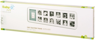 Baby Art First Year Print Frame White & Grey