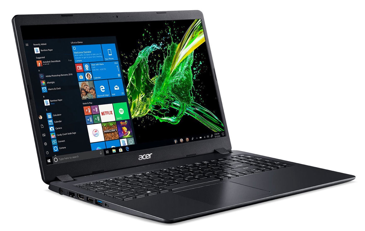 Ноутбук Acer Aspire 3 NX.HEEEL.005, Intel® Core™ i3-7020U, 4 GB, 128 GB,  15.6 ″, Intel HD Graphics 620, черный - Ksenukai.lv