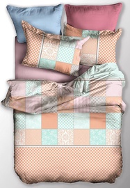 Gultas veļas komplekts DecoKing Basic, zaļa/oranža, 135x200/80x80 cm