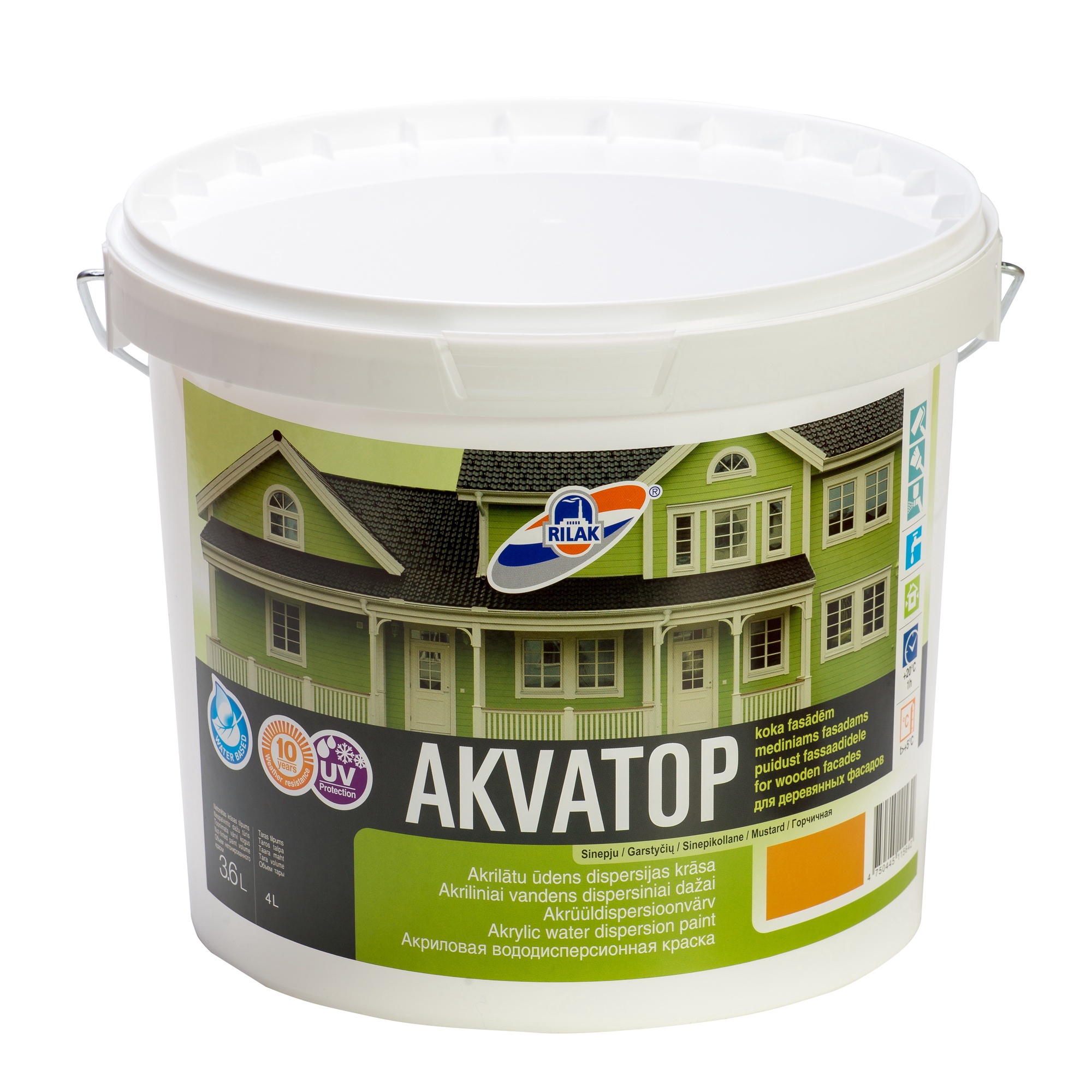  краска Rilak Akvatop Outdoor Emulsion Paint Mustard 3.6l .
