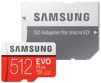 Atmiņas karte Samsung EVO+ 512GB MicroSDXC UHS-I Class 10 + SD Adapter