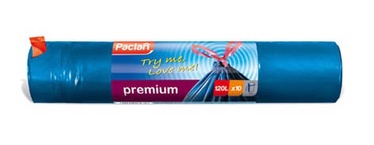 Užrišami šiukšlių maišai Paclan, 120 l, 10 vnt.