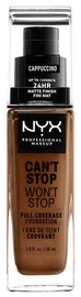 Tonālais krēms NYX Can't Stop Won't Stop CSWSF17 Cappuccino, 30 ml