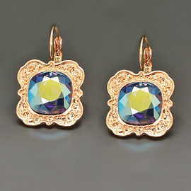 Diamond Sky Earrings With Crystals From Swarowski Nostalgia Pacific Opal AB