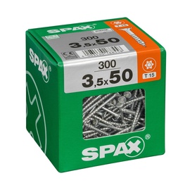 SKRŪVE KOKA 3,5X50 BALTS ZN 300GAB (SPAX)