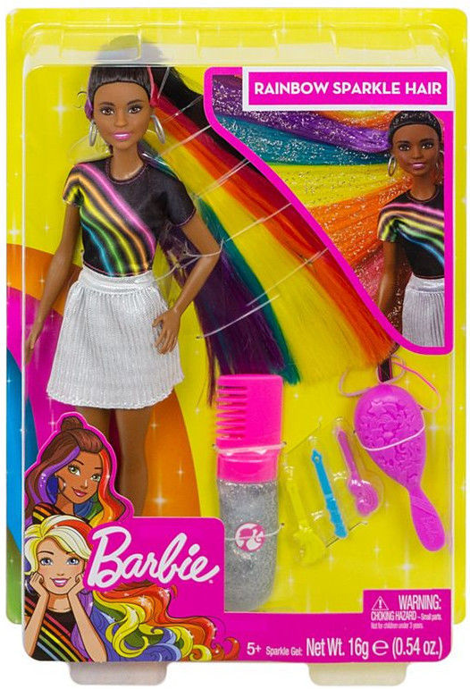 Barbie Rainbow Sparkle Hair Doll Mattel FXN97