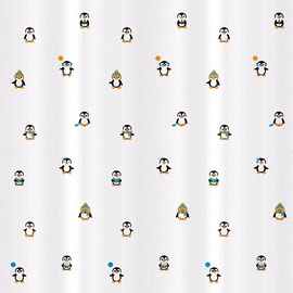 Штора для ванной Tatkraft Funny Penguins, многоцветный, 1800 мм x 1800 мм