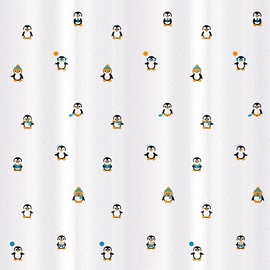 Штора для ванной Tatkraft Funny Penguins, многоцветный, 180 см x 180 см