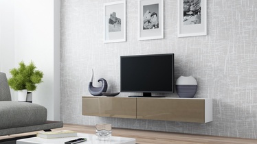 TV staliukas Cama Meble Vigo 180 White/Latte Gloss, 1800x300x400 mm