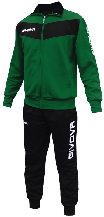 Спортивный костюм Givova Visa, черный/зеленый, M