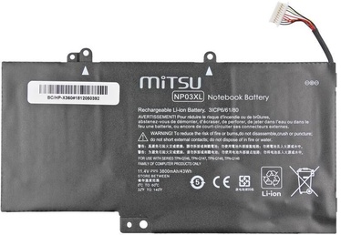 Аккумулятор для ноутбука Mitsu, 3.8 Ач, Li-Ion