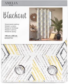 AmeliaHome Blackout Geometric Curtains Grey 140x245