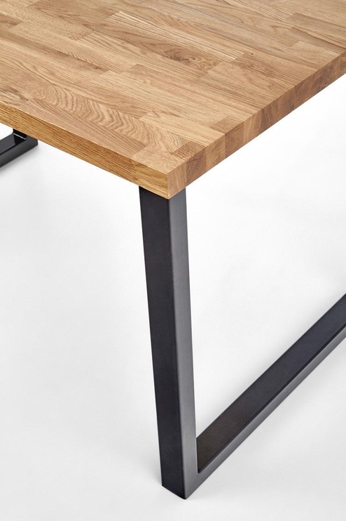 Valgomojo stalas Radus 120, juodas/ąžuolo, 120 cm x 78 cm x 76 cm