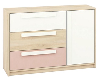 ML Meble Drop 08 Chest Of Drawers Beech/White/Pink