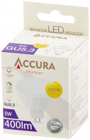 Lemputė Accura LED, GU5.3, 5 W, 400 lm