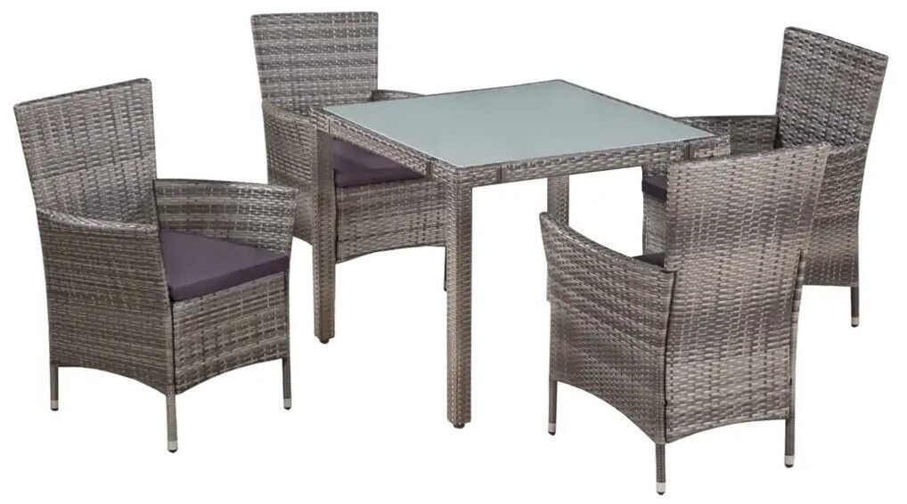 5 piece outdoor dining set with cushions