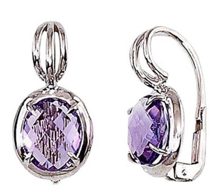 Diamond Sky Gold Earrings With Amethyst Diana III