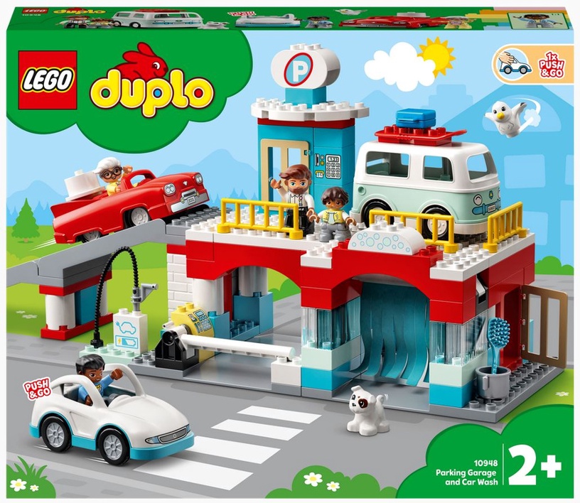 Konstruktors LEGO Duplo Autostāvvieta un automazgātava 10948, 112 gab.