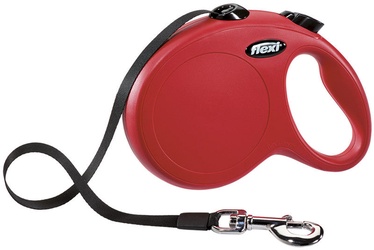 Automātiskā pavada Flexi New Classic, melna/sarkana, 5 m