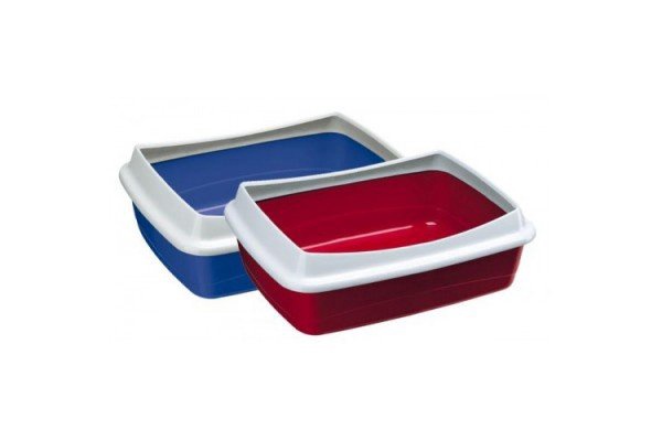 Кошачий туалет Ferplast 72041099, синий/черный/красный/серый/бежевый, oткрытый, 470 x 360 x 155 мм