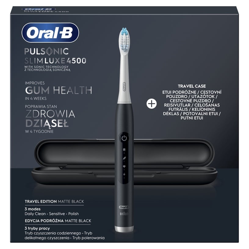 Elektriskā zobu birste Oral-B Pulsonic Slim Luxe 4500 Matte Black, melna
