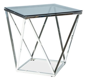 Kafijas galdiņš Signal Meble Modern Silver B, caurspīdīga/hroma, 500x500x530 mm