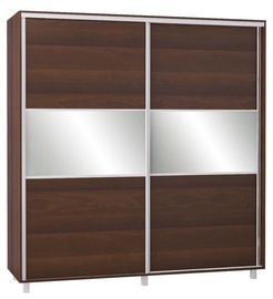 Bodzio SZP200 Sliding Wardrobe w/ Mirror 200x210cm Walnut